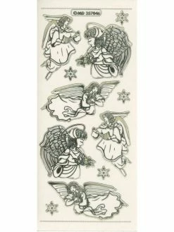 Studio Light Bv Transparent Stickers Double Embossage Noël Anges MD357046 Doré