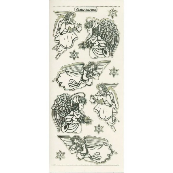 Studio Light Bv Transparent Stickers Double Embossage Noël Anges MD357046 Doré 1 Studio Light Bv Transparent Stickers Double Embossage Noël Anges MD357046 Doré