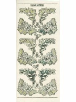 Studio Light Bv Transparent Stickers Double Embossage Noël Poinsettia Houx MD357092 Doré