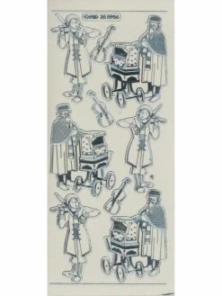 Studio Light Bv Transparent Stickers Double Embossage Orgue De Barbarie MD355956 Argenté