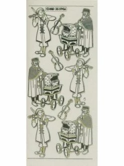 Studio Light Bv Transparent Stickers Double Embossage Orgue De Barbarie MD355956 Doré