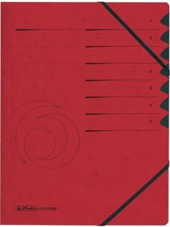 Herlitz Trieur "Easyorga" Carton - A4 - 7 Compartiments - Rouge