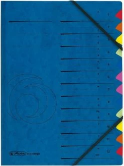 Herlitz Trieur En Carton - A4 - 12 Compartiments - Bleu