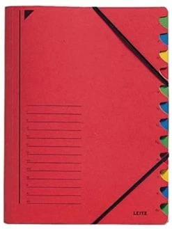 Leitz Trieur En Carton - A4 - 12 Compartiments - Rouge