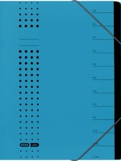 Elba Trieur En Carton "Chic" - A4 - 12 Compartiments - Bleu
