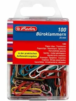 Herlitz Trombones, En Métal, Revêtus De Plastique - 26 Mm