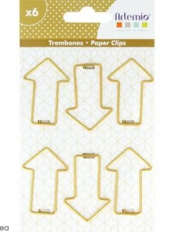 Artemio Trombones Flèches Dorées - 3 X 4 Cm - 6 Pcs