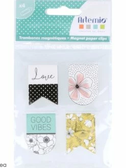 Artemio Trombones Magnétiques - Good Vibes - 2,5 X 3,5 Cm - 4 Pcs