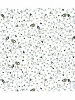 Czech Beads Exclusive Une Face De Papier A4 Blanc Avec Oiseaux Et Coeurs 200g / M2, Papier De Fond, Journal De L'Art, Heyd