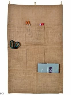 Artemio Vide Poche Mural En Toile De Jute Naturelle - 80 X 50 Cm - 8 Poches