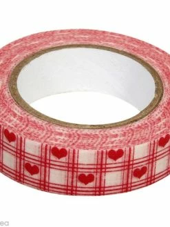 Rayher Washi Tape Coeurs Rouge Et Blanc 15 Mm X 15 M