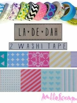 GRANT STUDIO Washi Tape - Masking Tape - La De Dah - 2 Rouleaux