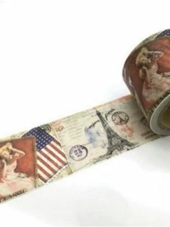 MAPIERRINE Washi Tape Masking Tape Ruban Adhésif Scrapbooking 3 Cm VINTAGE France AMERIQUE