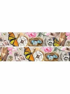MAPIERRINE Washi Tape Masking Tape Ruban Adhésif Scrapbooking 3 Cm VINTAGE PAPILLON FLEUR