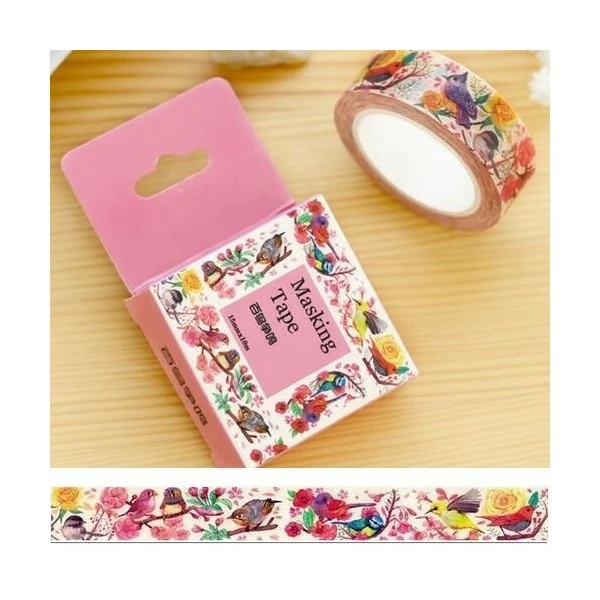 MAPIERRINE Washi Tape Ruban Adhésif Scrapbooking 1,5 X 9 M OISEAU FLEUR 1 MAPIERRINE Washi Tape Ruban Adhésif Scrapbooking 1,5 X 9 M OISEAU FLEUR