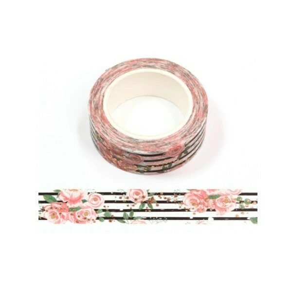 MAPIERRINE Washi Tape Ruban Adhésif Scrapbooking 1,5 X 9 M ROSE PAPILLON DORURE 1 MAPIERRINE Washi Tape Ruban Adhésif Scrapbooking 1,5 X 9 M ROSE PAPILLON DORURE