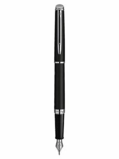 Waterman - Hemisphere - Stylo à Plume Fine Corps MAT Noir Attributs Argent