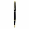 Waterman Hémisphère Stylo Plume à Pointe Moyenne Attributs Dorés Laque Noir