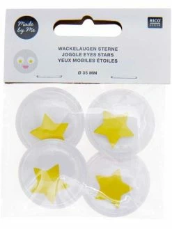 Rico Design Yeux Mobiles Ø 35 Mm - étoile Jaune
