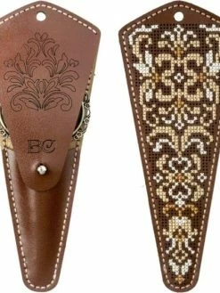 Czech Beads Exclusive 1 Pc Baroque Floral Artificielle En Cuir Ciseaux Cas Diy Kit Point De Croix Broderie Sur Toile En Cu