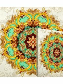 Czech Beads Exclusive 1 Pc Mandala 1 Perle De Rocaille Broderie Diy Kit Sur Coton Toile Tchèque Verre PRECIOSA Perles De R