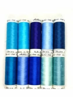 10 Bobines De Fil à Broder - POLY SHEEN - Ton Bleu - METTLER - 29