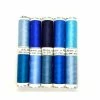 10 Bobines De Fil à Broder - POLY SHEEN - Ton Bleu - METTLER - 33