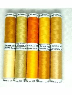 LEROY DE LA CREATION 10 Bobines De Fil à Coudre Métrosène - Ton Jaune / Orange - METTLER - 7