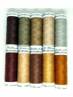 LEROY DE LA CREATION 10 Bobines De Fil à Coudre Métrosène - Ton Marron Gris Violet - METTLER - 8
