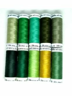 LEROY DE LA CREATION 10 Bobines De Fil à Coudre Métrosène - Ton Vert - METTLER -3