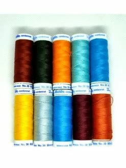 LEROY DE LA CREATION 10 Bobines De Fil - Cordonnet - Multicolore - METTLER - 13