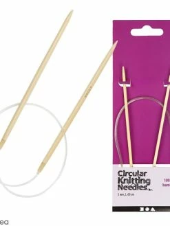 Creativ Company Aiguilles Circulaires En Bambou - 60 à 80 Cm - Différentes Tailles