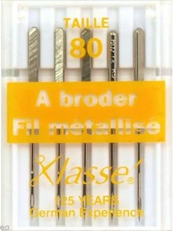 Klassé Aiguilles Machine - Acier - Spécial Broderie Et Fil Métallisé - Taille 80 - 5 Pcs