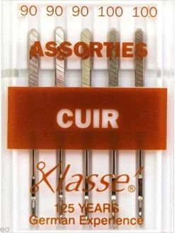 Klassé Aiguilles Machine - Acier - Spécial Cuir - Tailles Assorties - 5 Pcs