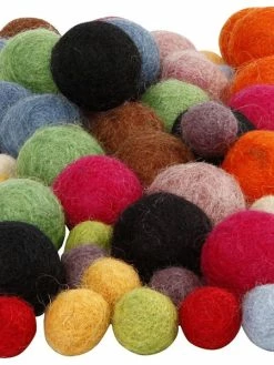 Creativ Company Assortiment Boules En Laine Feutrées -10 Et 20 Mm - 52 Pcs