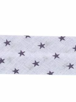Biais Frou Frou 20 Mm - Étoile - Anthracite - Au Mètre (sur Mesure)