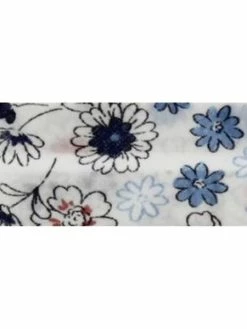 Frou Frou Biais Replié Fleuri - 20 Mm - Blanc - Au Mètre