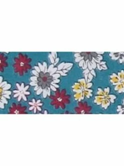 Frou Frou Biais Replié Fleuri - 20 Mm - Bleu Canard - Au Mètre