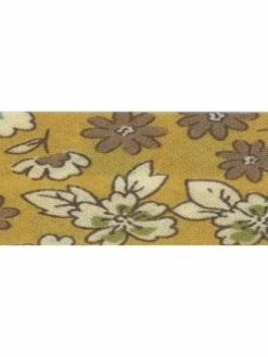 Frou Frou Biais Replié Fleuri - 20 Mm - Jaune Moutarde - Au Mètre