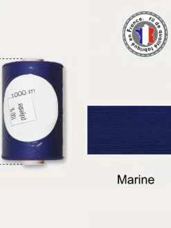 MDC Bobine De Fil Bleu Marine Polyester 1000m Made In France