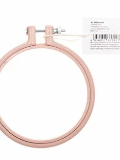 Rico Design Cadre Tambour à Broderie En Plastique - Rose - Ø 10,1 Cm