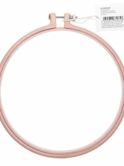 Rico Design Cadre Tambour à Broderie En Plastique - Rose Poudré - Ø 17,8 Cm
