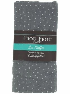 Frou Frou Coupon De Double Gaze De Coton - Bleu Gris - 132 X 70 Cm