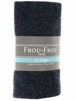 Frou Frou Coupon De Tissu Jersey Sweat - Lurex - Bleu Marine - 145 X 60 Cm