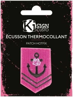 Ki Sign Écusson Brodé Thermocollant - Blason Marine - 4,7 X 3,2 Cm