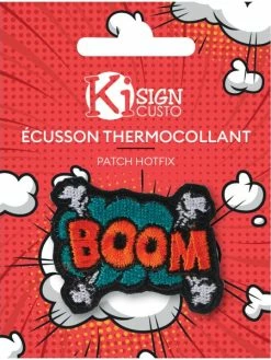 Ki Sign Écusson Brodé Thermocollant - Boom - 5 X 3 Cm
