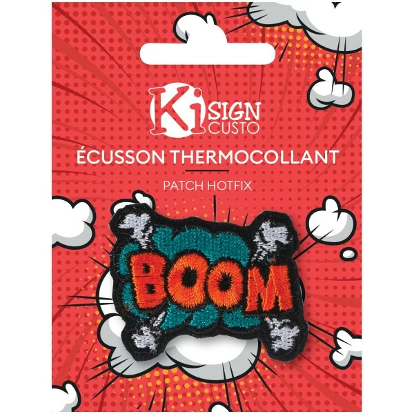 Ki Sign Écusson Brodé Thermocollant - Boom - 5 X 3 Cm 1 Ki Sign Écusson Brodé Thermocollant - Boom - 5 X 3 Cm