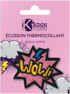 Ki Sign Écusson Brodé Thermocollant - Wow - 6 X 5 Cm