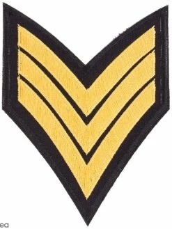 Com'1 Idée Ecusson Galon Thermocollant - Jaune Et Noir - 11 X 7,5 Cm