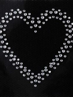 Rico Design Ecusson Thermocollant Coeur Ouvert Strass - 6 X 6 Cm